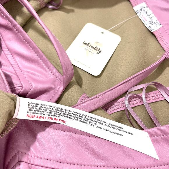 Free People Barbiecore SZ S Pink Faux Leather Mini Dress - Picture 6 of 9